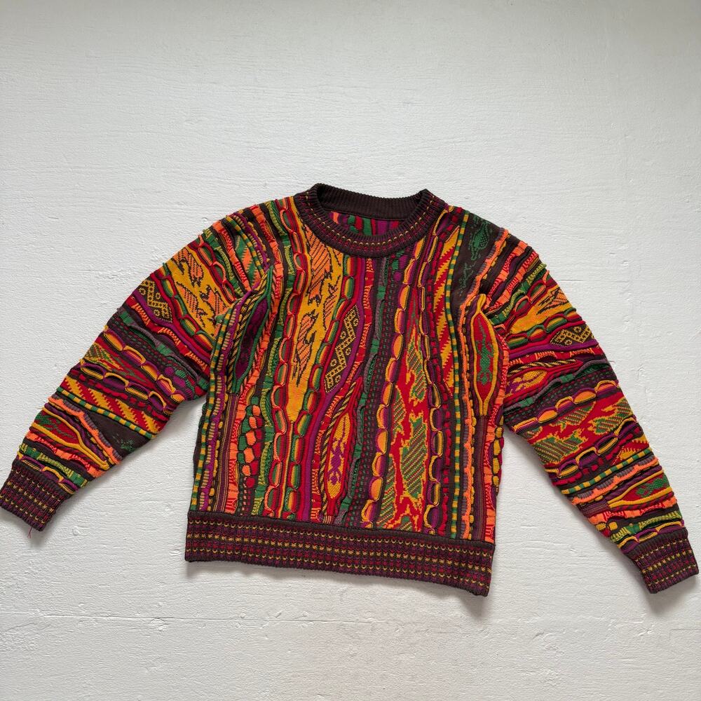 Multicolor Coogi Style 3D Chunky Knit Sweater